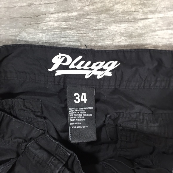 Mens Black Flat Front Cotton Long Cargo Shorts 34 - Picture 3 of 5